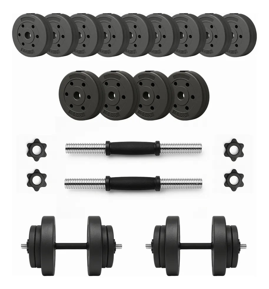 Mancuernas Cromadas 20 kg Ajustables con Discos para Entrenamiento